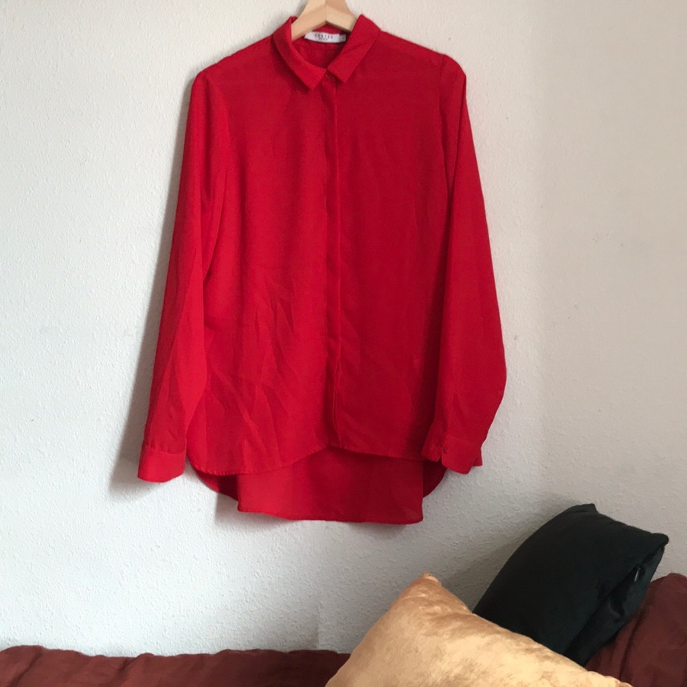 Costes Women’s Red Button Down Blouse